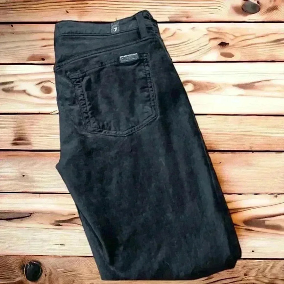 7 For All Mankind Women's Dark Green Velvet Skinny Jeans in Size 28. - Picture 5 of 5